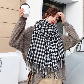2020New Autumn and winter korean style Imitation cashmere Scarf houndstooth tassels keep warm Dual purpose student Shawl
2020New Autumn and winter korean style Imitation cashmere Scarf houndstooth tassels keep warm Dual purpose student Shawl