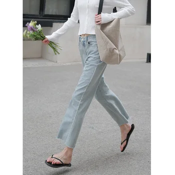 2020 Spring New Korean Ankle-Length Pants Slim Straight Raw Jeans High Waist Jeans Casual Washed Trousers
2020 Spring New Korean Ankle-Length Pants Slim Straight Raw Jeans High Waist Jeans Casual Washed Trousers