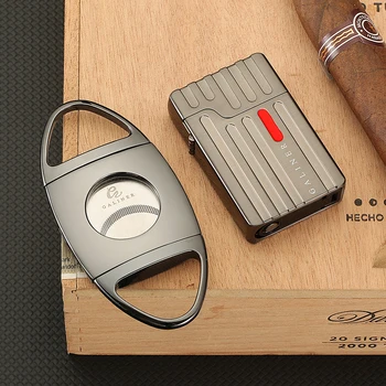 GALINER Cool Cigar Lighter Cutter Set Sharp Scissors Cigar Cutter Metal Windproof Butane Gas Lighter Pocket Torch Jet Lighter
GALINER Cool Cigar Lighter Cutter Set Sharp Scissors Cigar Cutter Metal Windproof Butane Gas Lighter Pocket Torch Jet Lighter