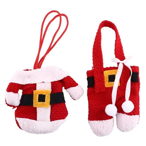 2Pcs New Year Chirstmas Tableware Holder Knife Fork Cutlery Set Skirt Pants Navidad Natal Christmas Decorations for Home2019 | Дом и сад