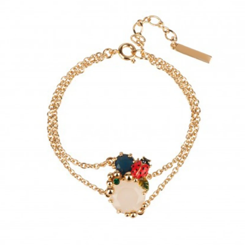 Simple Enamel Red Ladybug Double Layer Gold Color Bracelets for Women Fashion Colorful Crystal Lady Chain Bracelet Jewelry SL028
Simple Enamel Red Ladybug Double Layer Gold Color Bracelets for Women Fashion Colorful Crystal Lady Chain Bracelet Jewelry SL028