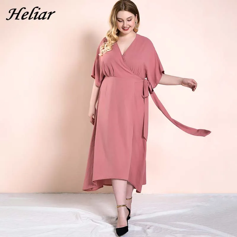 HELIAR Maxi Summer Dress Half Sleeve V-Neck Women Dress With Sashes Female Casual Plus Size XL-4XL Dress Women 2019 Summer
HELIAR Maxi Summer Dress Half Sleeve V-Neck Women Dress With Sashes Female Casual Plus Size XL-4XL Dress Women 2019 Summer