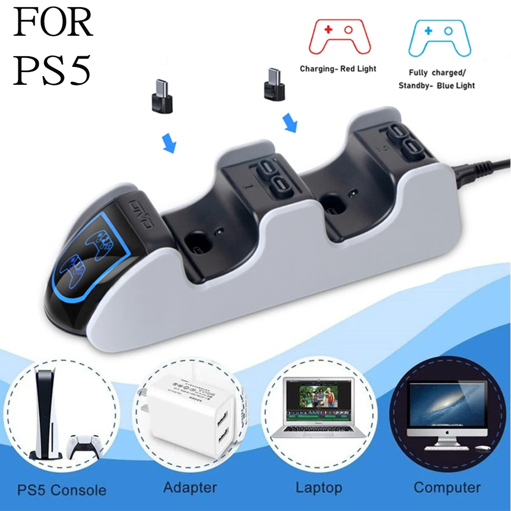 LED Controller Charger Cradle For Sony PS5 Controller Dual USB 3.1 5V Fast Charging Stand Station Dock Type-C Charger Dock
LED Controller Charger Cradle For Sony PS5 Controller Dual USB 3.1 5V Fast Charging Stand Station Dock Type-C Charger Dock