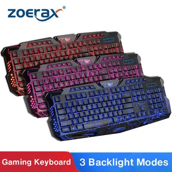 ZoeRax Gaming Keyboard Imitation Mechanical Keyboard 3 Backlight Modes Russian Gamer Keyboard Wired USB Game keyboards Computer
ZoeRax Gaming Keyboard Imitation Mechanical Keyboard 3 Backlight Modes Russian Gamer Keyboard Wired USB Game keyboards Computer