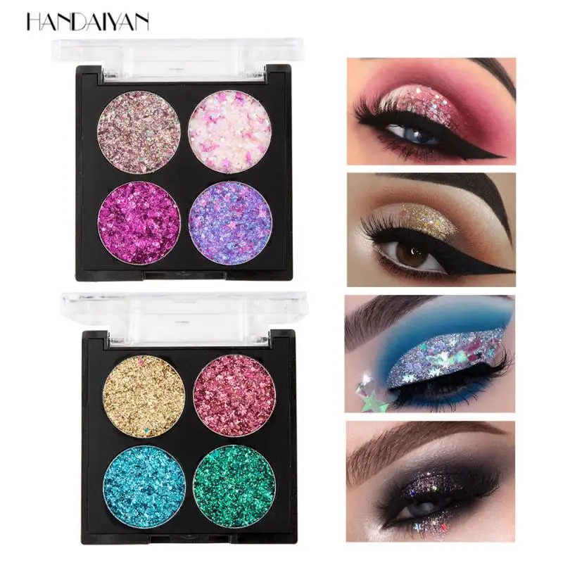 HANDAIYAN 4 Styles Glitter Eyeshadow Palette Metallic Pigment Shimmer Eye shadow Powder Waterproof Lasting Eye MakeUp Kit TSLM1
HANDAIYAN 4 Styles Glitter Eyeshadow Palette Metallic Pigment Shimmer Eye shadow Powder Waterproof Lasting Eye MakeUp Kit TSLM1