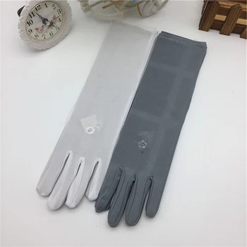 Women Sunscreen Embroidered Gloves Lady Medium-long Thin Elastic Etiquette Gloves Summer Driving Car Gloves 
Women Sunscreen Embroidered Gloves Lady Medium-long Thin Elastic Etiquette Gloves Summer Driving Car Gloves