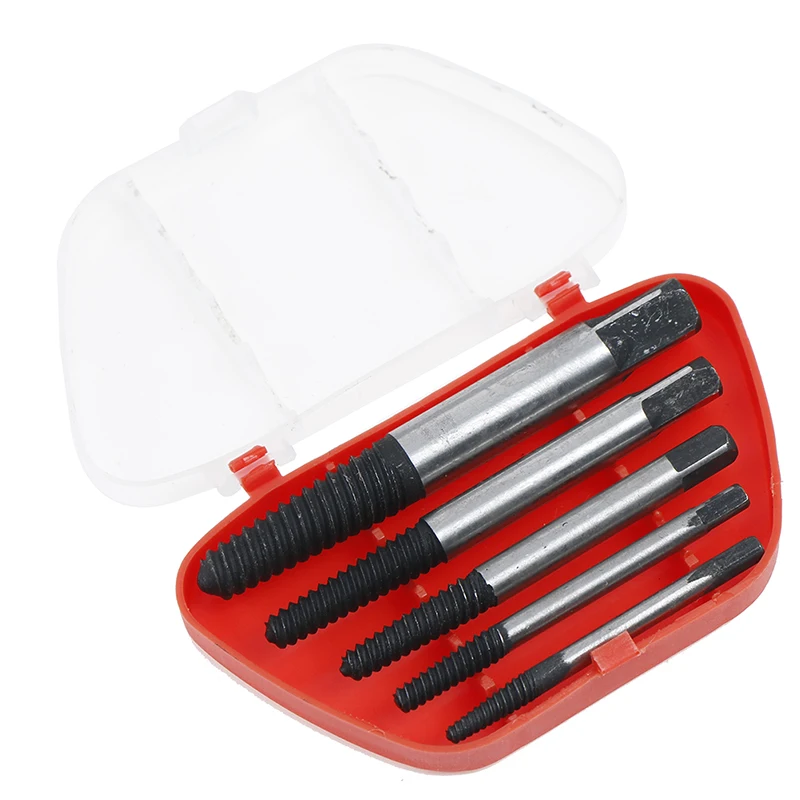 5Pcs/set Steel Broken Speed Out Damaged Screw Extractor Drill Bit Guide Set Broken Bolt Remover Easy Out Set
5Pcs/set Steel Broken Speed Out Damaged Screw Extractor Drill Bit Guide Set Broken Bolt Remover Easy Out Set