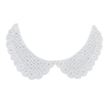 Crochet Sequinned Flower Neckline Collar Dress/T-Shirt Decoration - White
Crochet Sequinned Flower Neckline Collar Dress/T-Shirt Decoration - White