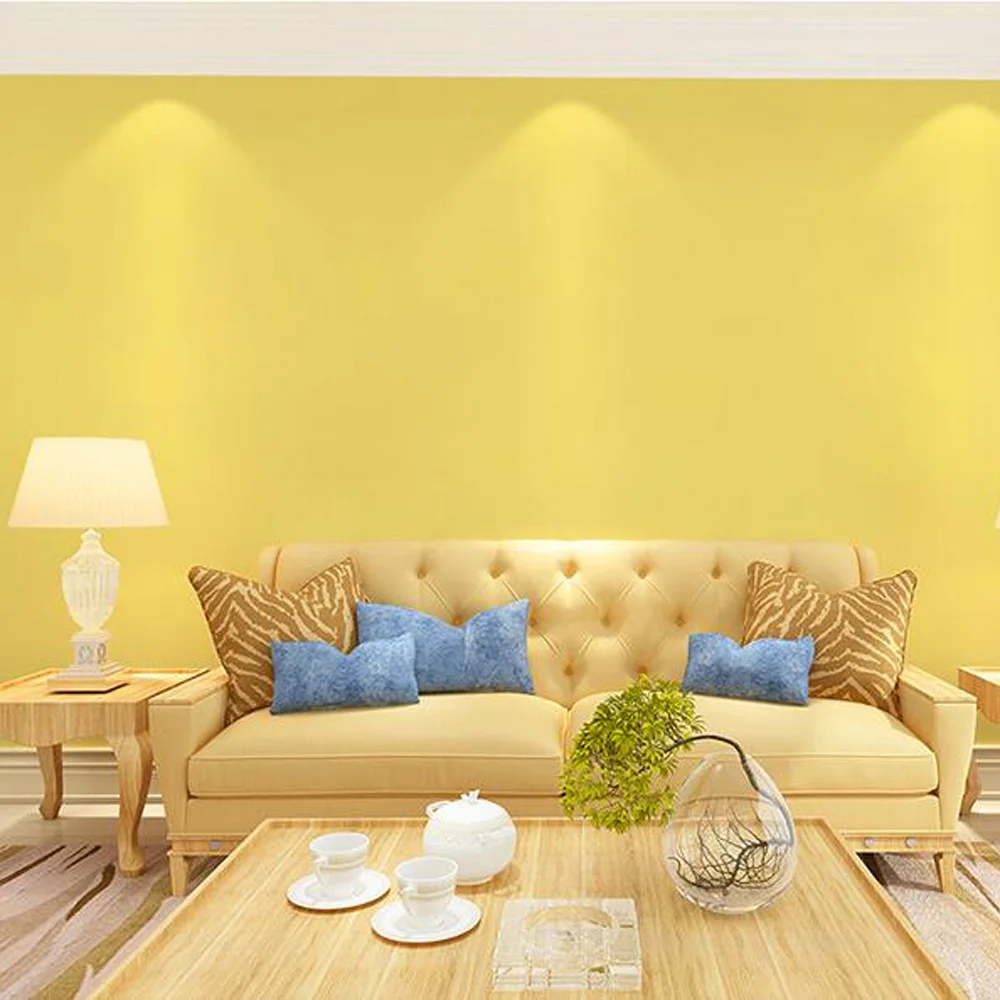 Желтый обои спальня гостиная украшения для стен ресторана задней клей Бытовой