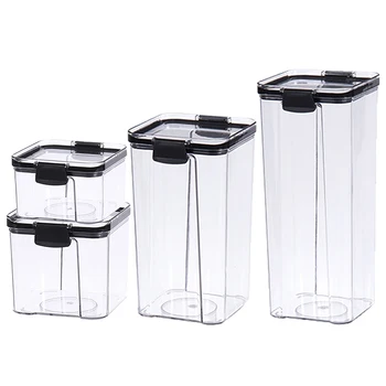 Airtight Pantry & Kitchen Storage Containers 4 Square Plastic Food Containers with Lids(460/700/1300/1800Ml) Stackable
Airtight Pantry & Kitchen Storage Containers 4 Square Plastic Food Containers with Lids(460/700/1300/1800Ml) Stackable