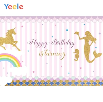 Yeele Mermaid Princess Unicorn Rainbow Stripe Birthday Party Photography Backgrounds Photographic Backdrops for Photo Studio
Yeele Mermaid Princess Unicorn Rainbow Stripe Birthday Party Photography Backgrounds Photographic Backdrops for Photo Studio