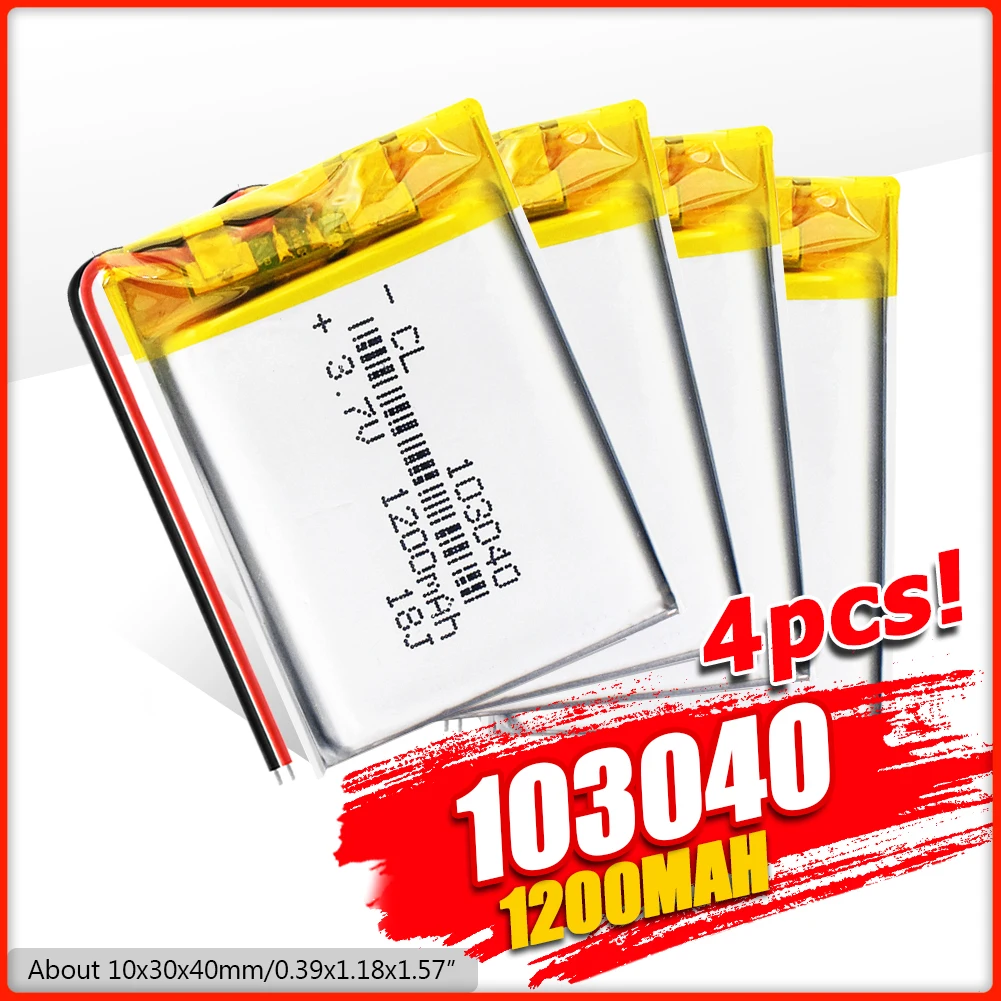 Литий ионный аккумулятор 103040 мАч литий полимерный для MP3 MP4 DVD GPS Bluetooth