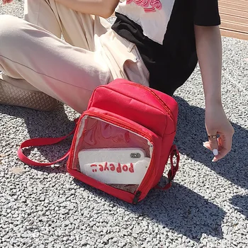 ZZSLHL New 2020 Summer Women's Transparent Bags Girls Casual Canvas Backpack Travel Bags Red Black Rucksacks
ZZSLHL New 2020 Summer Women's Transparent Bags Girls Casual Canvas Backpack Travel Bags Red Black Rucksacks