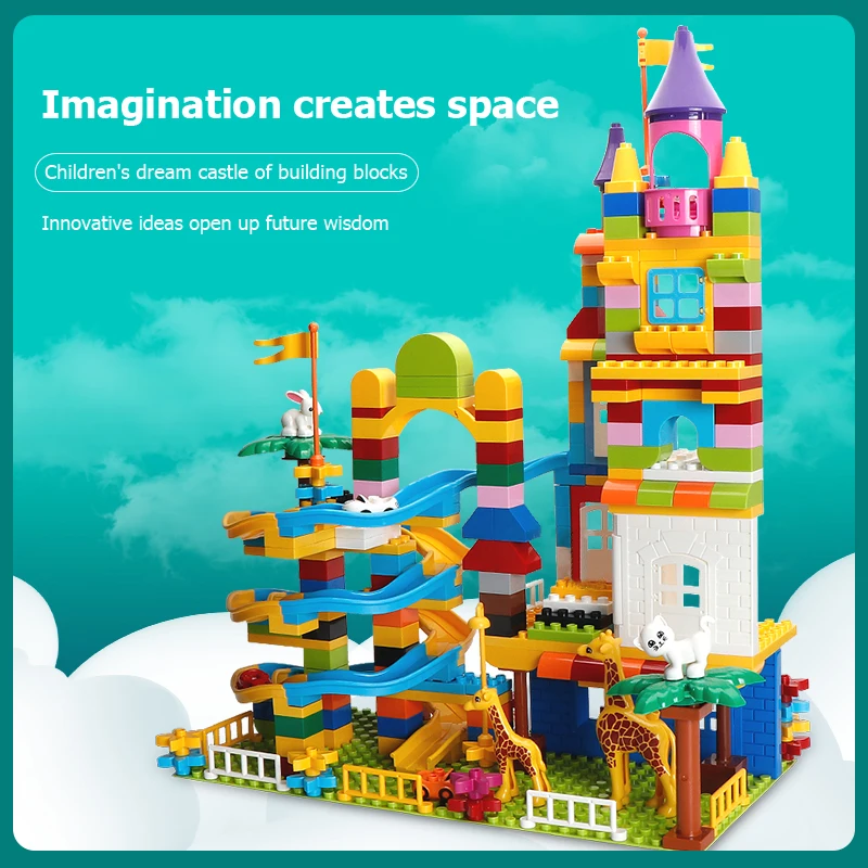 259PCS Big Size Slide Building Blocks Compatible Duploed Marble Race Run Castle Slide DIY Assembly Bricks Toys For Children
259PCS Big Size Slide Building Blocks Compatible Duploed Marble Race Run Castle Slide DIY Assembly Bricks Toys For Children