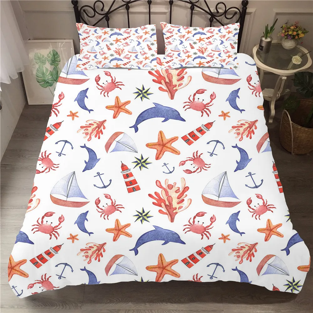 King Size Bedding Set Elastic Material Duvet Cover Sea Shell Printed Home Textiles Cartoon Bed Linen
King Size Bedding Set Elastic Material Duvet Cover Sea Shell Printed Home Textiles Cartoon Bed Linen