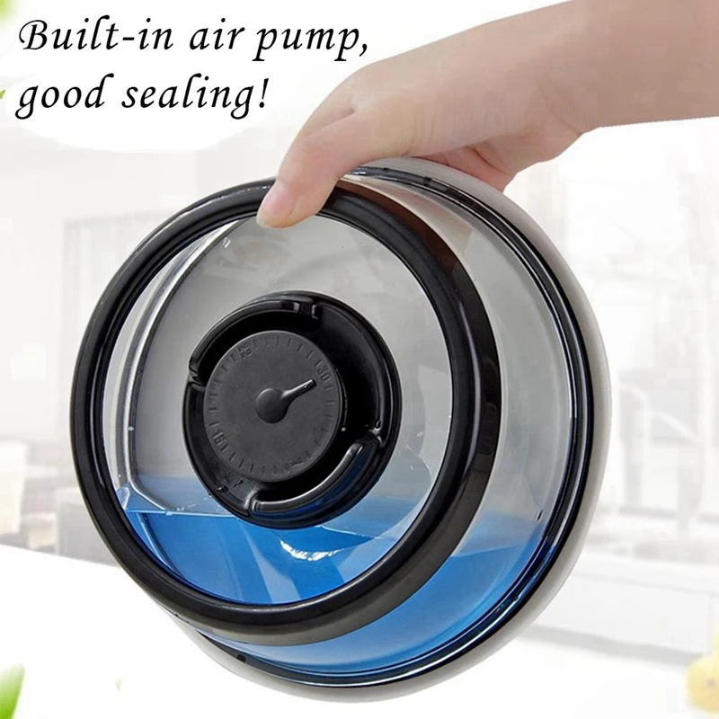1pcs Airtight Vacuum fresh cover Food Sealer Mintiml Cover Kitchen Instant Vacuum Food Sealer Cover Black for Bowls, Plates3