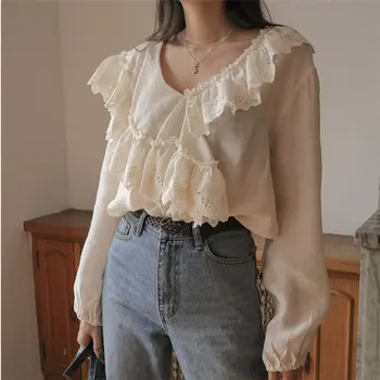 Alien Kitty Chic Early Spring V-Neck Irregular Ruffles Lace Blouses 2020 Solid Fashion Brief Office Lady Light Women Shirts
Alien Kitty Chic Early Spring V-Neck Irregular Ruffles Lace Blouses 2020 Solid Fashion Brief Office Lady Light Women Shirts