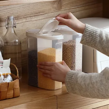 2600ml Airtight Storage Box Food Storage Canister Containers Pantry Organizer Kitchen Tools For Pasta With Two Compartments
2600ml Airtight Storage Box Food Storage Canister Containers Pantry Organizer Kitchen Tools For Pasta With Two Compartments