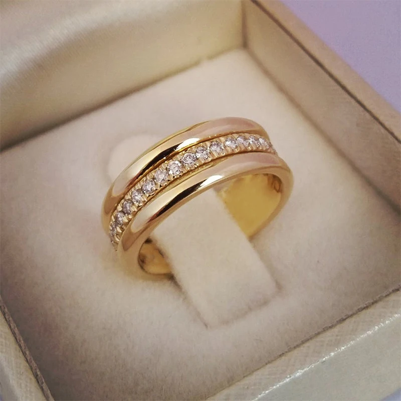 Huitan 2020 Новинка модное обручальное кольцо для женщин микро выложенное кубическим