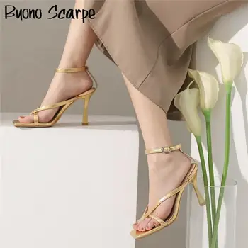 Buono Scarpe Sexy Stiletto Heel Sandals Narrow Ankle Strap Fashion Sandals Clip Toe Summer Shoes Gold Buckles Heels 2020 Sandals
Buono Scarpe Sexy Stiletto Heel Sandals Narrow Ankle Strap Fashion Sandals Clip Toe Summer Shoes Gold Buckles Heels 2020 Sandals