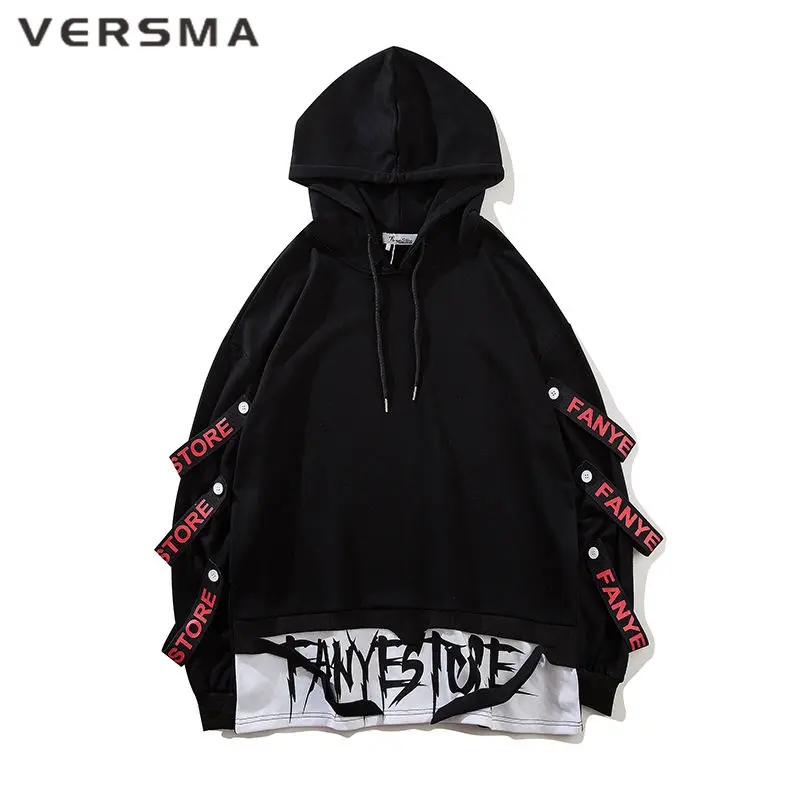 

VERSMA Korean Harajuku BF Oversized Hoodie Sweatshirt Men Women Hip Hop Streetwear Gothic Punk Hood Kpop Clothes Men Sweatshirts