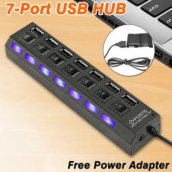 Micro USB Hub 2.0 Multi USB Port 7 Ports Hub USB High Speed With on/off Switch USB Splitter For PC Computer Accessories
Micro USB Hub 2.0 Multi USB Port 7 Ports Hub USB High Speed With on/off Switch USB Splitter For PC Computer Accessories