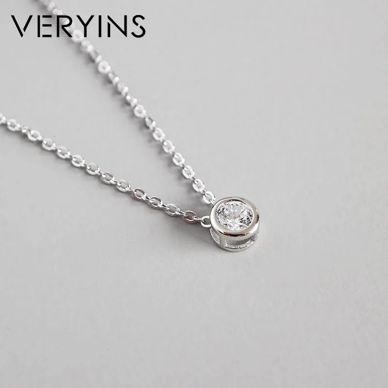 Veryins Sterling S925 Silver Pendant Necklace Classic Cubic Zirconia Slide Pedant Necklace 40cm and 5 Extend Chain 
Veryins Sterling S925 Silver Pendant Necklace Classic Cubic Zirconia Slide Pedant Necklace 40cm and 5 Extend Chain