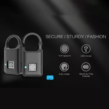 Hot Anytek P5 Smart Fingerprint Padlock Security Lock Touch Anti-Theft USB charge for Backpack Suitcase Handbag Luggage
Hot Anytek P5 Smart Fingerprint Padlock Security Lock Touch Anti-Theft USB charge for Backpack Suitcase Handbag Luggage