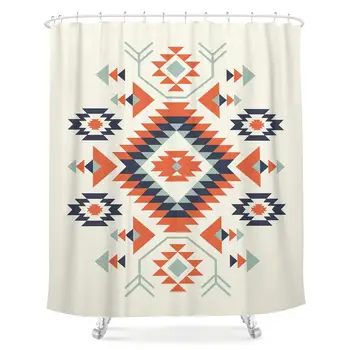 Southwestern Shower Curtain Boho Geometric Pattern Ethnic Bohemia Triangular Iconic Tribal Zigzags Abstract Fabric Waterproof 
Southwestern Shower Curtain Boho Geometric Pattern Ethnic Bohemia Triangular Iconic Tribal Zigzags Abstract Fabric Waterproof