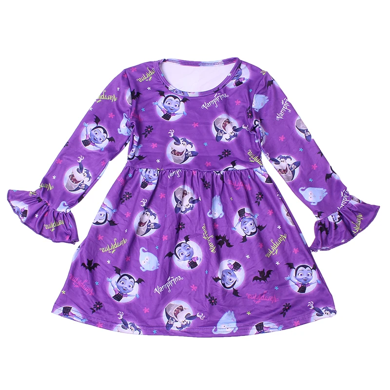 Новинка изысканное фиолетовое платье для малышей сезон осень-зима мягкая