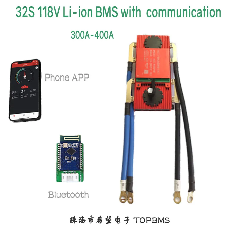 32S 118V Li-ion BMS 300A400A with Bluetooth RS485 CANbus NTC UART GPS LCD for Li-ion Batteries 3.6V 3.7V connected in 32 series
32S 118V Li-ion BMS 300A400A with Bluetooth RS485 CANbus NTC UART GPS LCD for Li-ion Batteries 3.6V 3.7V connected in 32 series