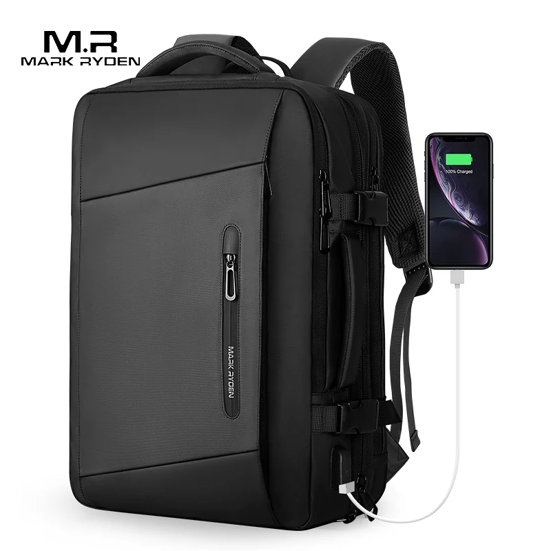 Mark Ryden 17 inch Laptop Backpack Raincoat Male Bag USB Recharging Multi-layer Space Travel Male Bag Anti-thief Mochila