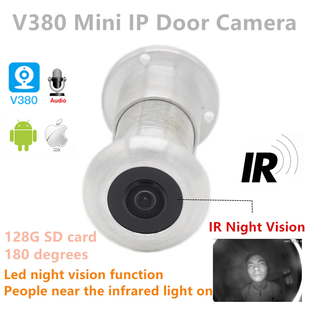 1080P P2p Audio Video 940nm invisible Ir Night Vision Wifi Wireless Door Viewer Peephole Fisheye Camera 180degree Sd Card Slot
1080P P2p Audio Video 940nm invisible Ir Night Vision Wifi Wireless Door Viewer Peephole Fisheye Camera 180degree Sd Card Slot