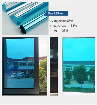SUNICE Silver&Blue One Way Mirror Window Film OFFICE Anti-UV Self-adhesive Privacy Sticky Glass Tint Sun Control 90cmX1000cm
SUNICE Silver&Blue One Way Mirror Window Film OFFICE Anti-UV Self-adhesive Privacy Sticky Glass Tint Sun Control 90cmX1000cm