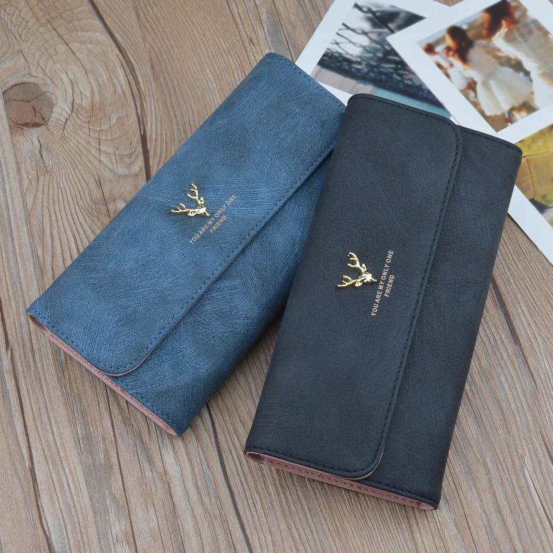 Women Wallets Deer Head Pu Leather Long Clutch Bag Female Fashion Three Fold Coin Purses Card Holder Ladies Money Clip
Women Wallets Deer Head Pu Leather Long Clutch Bag Female Fashion Three Fold Coin Purses Card Holder Ladies Money Clip