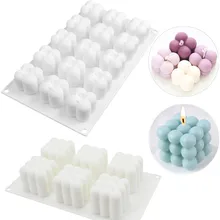 

DIY Candle Silicone Mold 3D Cube Aromatherapy Gypsum Candle Hand Baked Chocolate Dessert Cake Mold Tool Soy Wax Mold