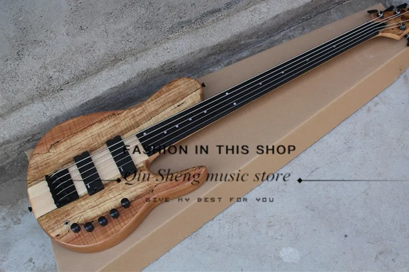 free shipping custom 5 strings electric bass guitar,maple neck through ASH wood body with spalted maple veneer,,black hardware
free shipping custom 5 strings electric bass guitar,maple neck through ASH wood body with spalted maple veneer,,black hardware