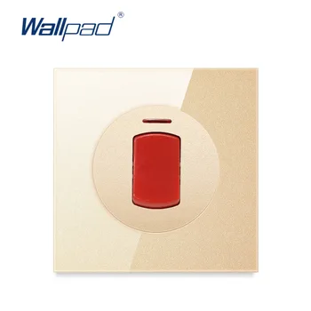 Wallpad 20A Water Heater 2P Wall Light Switch With Red LED Indicator Double Polar Gold Crystal Glass Panel For Home
Wallpad 20A Water Heater 2P Wall Light Switch With Red LED Indicator Double Polar Gold Crystal Glass Panel For Home