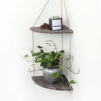 Hanging Corner Wall Shelf Vintage Wooden Rope Storage Rack Organizer Flower Pot Bonsai Rack Holder Home Decoration 2/3 Layers
Hanging Corner Wall Shelf Vintage Wooden Rope Storage Rack Organizer Flower Pot Bonsai Rack Holder Home Decoration 2/3 Layers