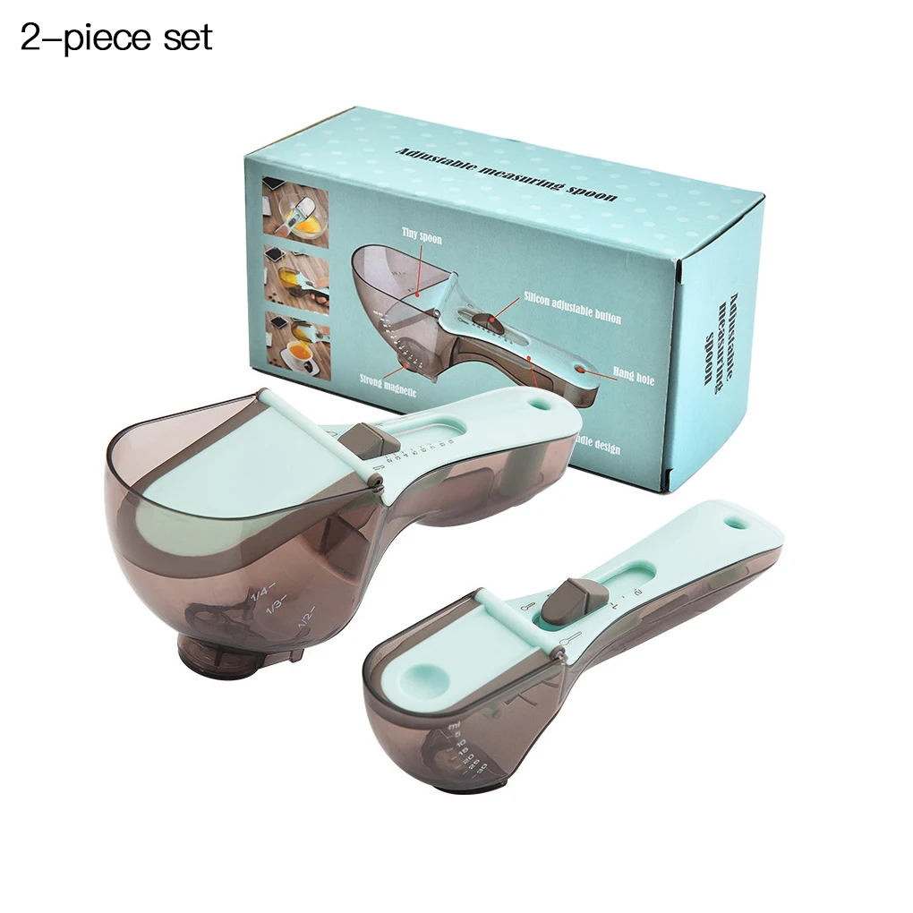 2Pcs Adjustable Measuring Spoons Set with Scale Plastic Markings Teaspoon Tablespoon Scoop Cooking Utensils
2Pcs Adjustable Measuring Spoons Set with Scale Plastic Markings Teaspoon Tablespoon Scoop Cooking Utensils