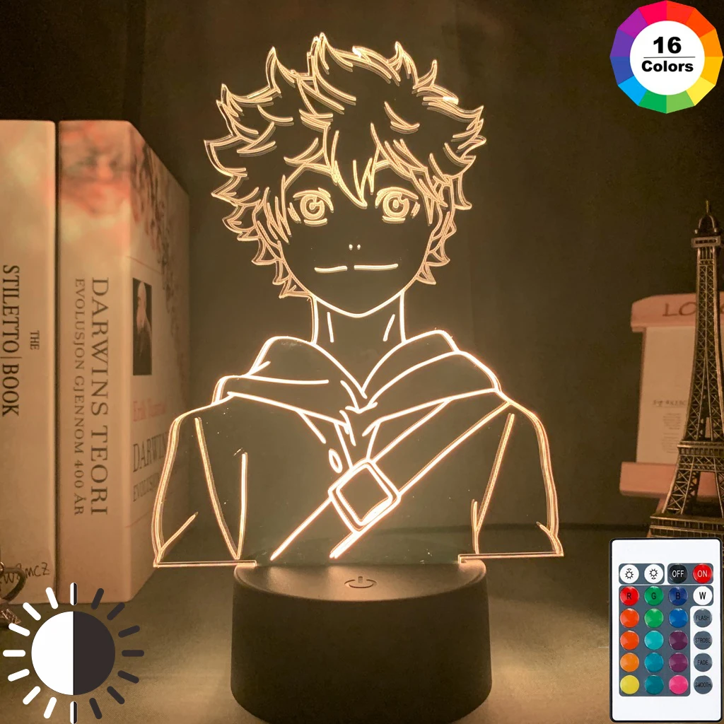 Аниме Акриловый СВЕТОДИОДНЫЙ Ночник светильник Haikyuu Shoyo Hinata фигурка для детей