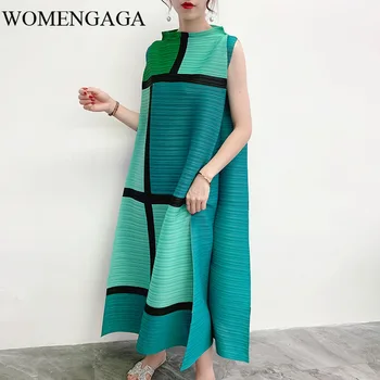 Korea color block patchwork pleated dresses famale 2020 Summer loose large size sleeveless stand collar long dress women2KZ3
Korea color block patchwork pleated dresses famale 2020 Summer loose large size sleeveless stand collar long dress women2KZ3