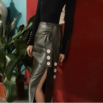 LANMREM 2020 autumn New Fashion Solid Color Long Section Irregular Package Hip Split Leather Skirt Female PB767
LANMREM 2020 autumn New Fashion Solid Color Long Section Irregular Package Hip Split Leather Skirt Female PB767