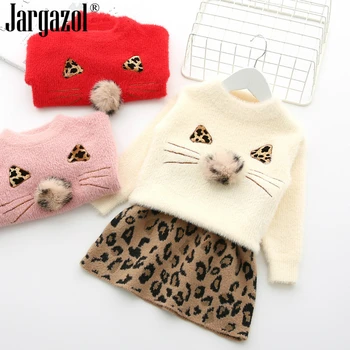 2019 Fall Clothes Girls Clothes Set Mink Woolen Sweater Suit Dress Baby Girl Cat Sweaters and Leopard Skirt Two Pcs Sets 
2019 Fall Clothes Girls Clothes Set Mink Woolen Sweater Suit Dress Baby Girl Cat Sweaters and Leopard Skirt Two Pcs Sets