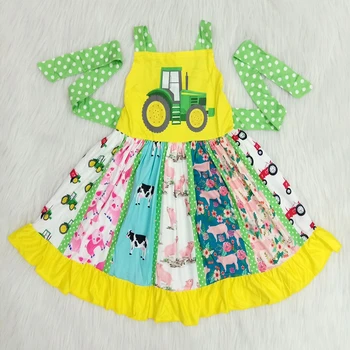 Wholesale/retail Tractors dress baby girls fashion sleeveless strap dresses cow pig kids boutique summer frocks
Wholesale/retail Tractors dress baby girls fashion sleeveless strap dresses cow pig kids boutique summer frocks