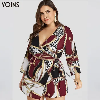 

2020 YOINS Women Dress Autumn Summer Spring Plus Size Burgundy Scarf Print Mini Dresses Vintage Vestidos Long Sleeve Tunic 4XL
