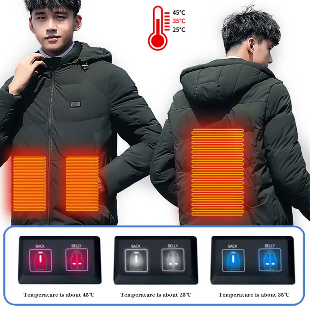 High Quality Heated Jackets Fashion Men Women USB Electric Heating Hooded Jackets Warm Winter Thermal Coat Outdoor Camping
High Quality Heated Jackets Fashion Men Women USB Electric Heating Hooded Jackets Warm Winter Thermal Coat Outdoor Camping