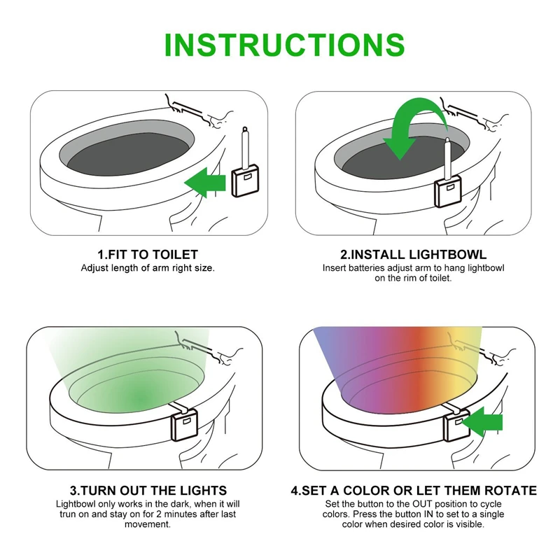 Инфракрасный индукционный светильник 8 цветов унитаз ночник светодиодный туалет