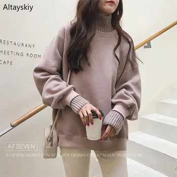Hoodies Women Solid Simple All-match Korean Style Thicker Warm Soft Kawaii Womens Turtleneck Leisure Pullovers Long Clothing
Hoodies Women Solid Simple All-match Korean Style Thicker Warm Soft Kawaii Womens Turtleneck Leisure Pullovers Long Clothing