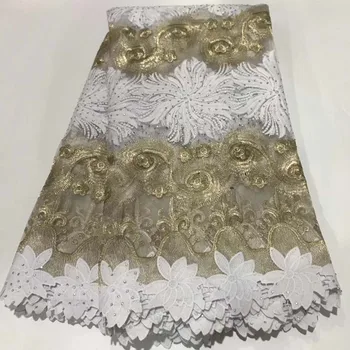 French White&Gold Tulle Net Lace Fabric 2020 High quality African With stones Lace Fabric Nigerian Embroidery Tulle Lace Fabric 
French White&Gold Tulle Net Lace Fabric 2020 High quality African With stones Lace Fabric Nigerian Embroidery Tulle Lace Fabric